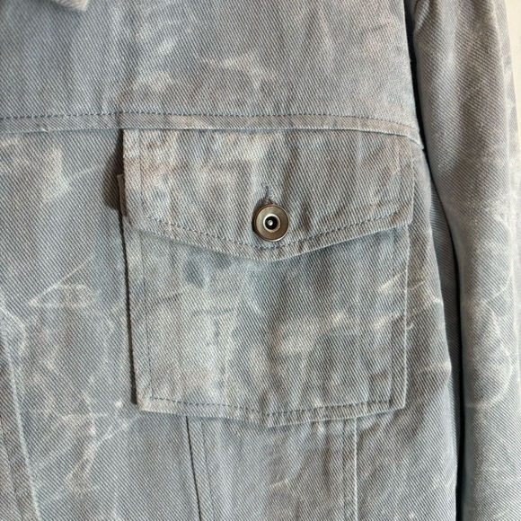 DARLING Sz S Influence Jacket in Silver Blue Light Wash Bleach Splatter NEW - Picture 3 of 10